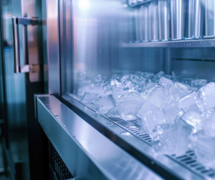 Expert inspecting an ice machine to ensure reliable maintenance and repair.